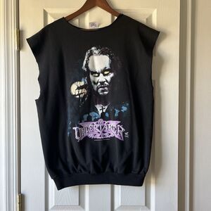 Vintage 1998 WWF Undertaker Cut-off Sleeveless Tee - RARE Wrestling Graphic Tee